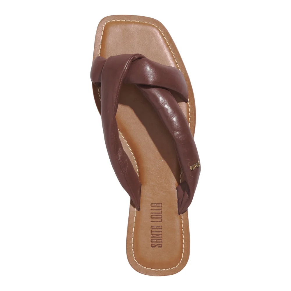 Rasteira Couro Nobre Soft Marrom Dark Cocoa - vista 4 de 5