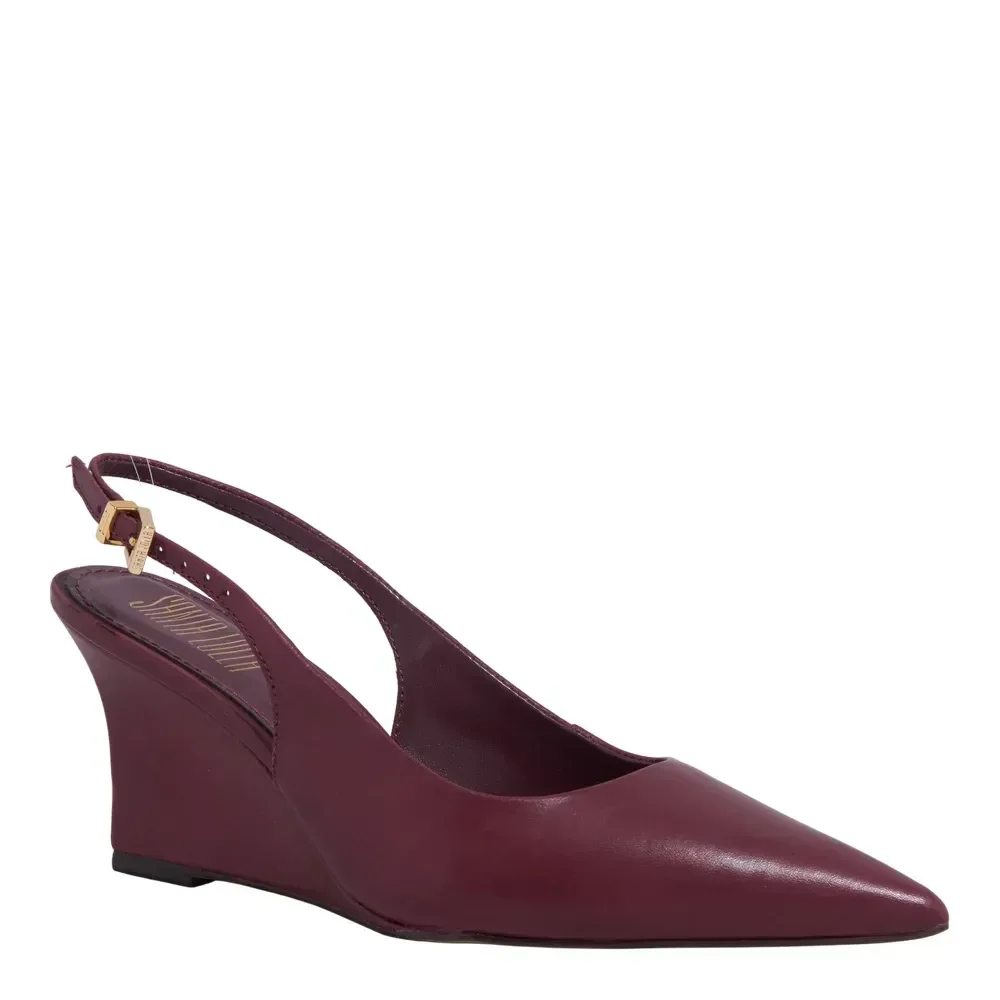 Scarpin Slingback Couro Anabela Roxo - vista 2 de 3