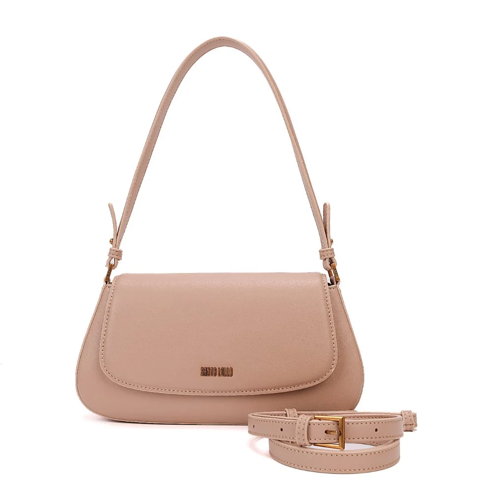 Bolsa Com Caixa Soft Estruturada Bege Liso - vista 2 de 8