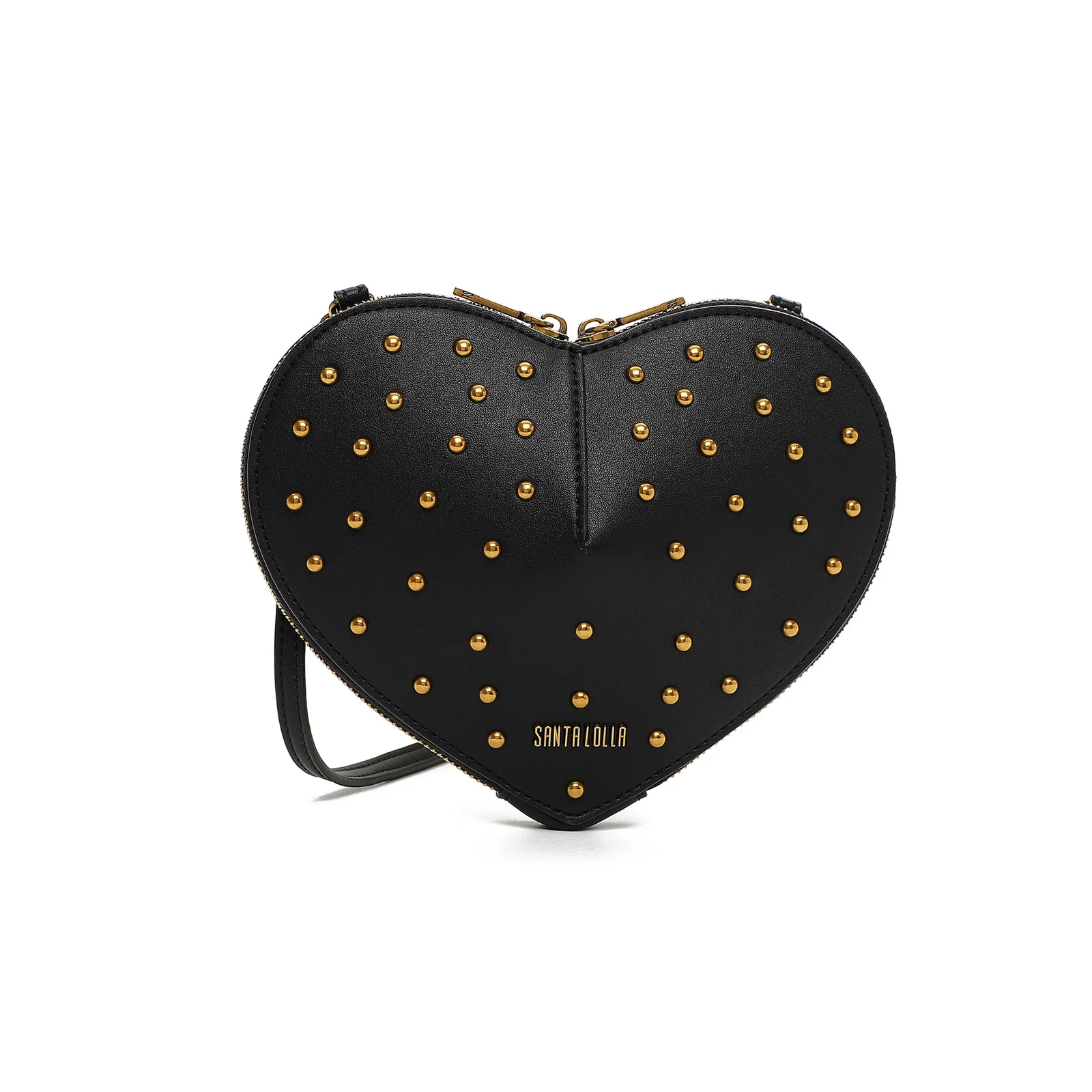 Bolsa Soft Transversal Preto Coração Metal - vista 3 de 7