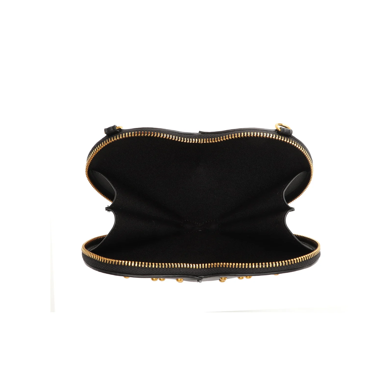 Bolsa Soft Transversal Preto Coração Metal - vista 6 de 7