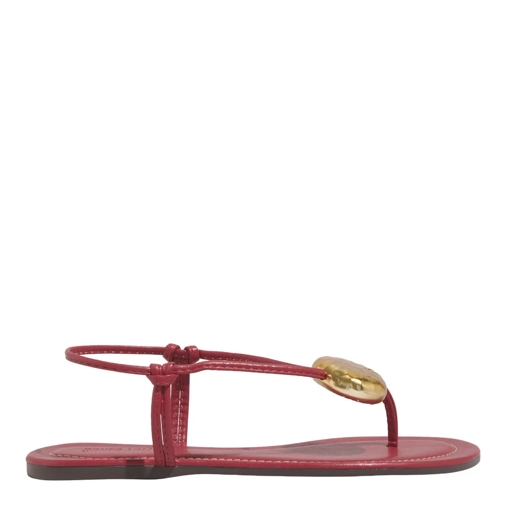 Rasteira Napa Soft Vermelho Malbec - vista 1 de 5