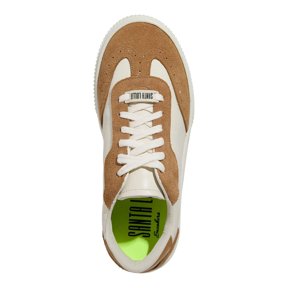 Tênis Couro Sneaker New Marfim e Bege - vista 4 de 5