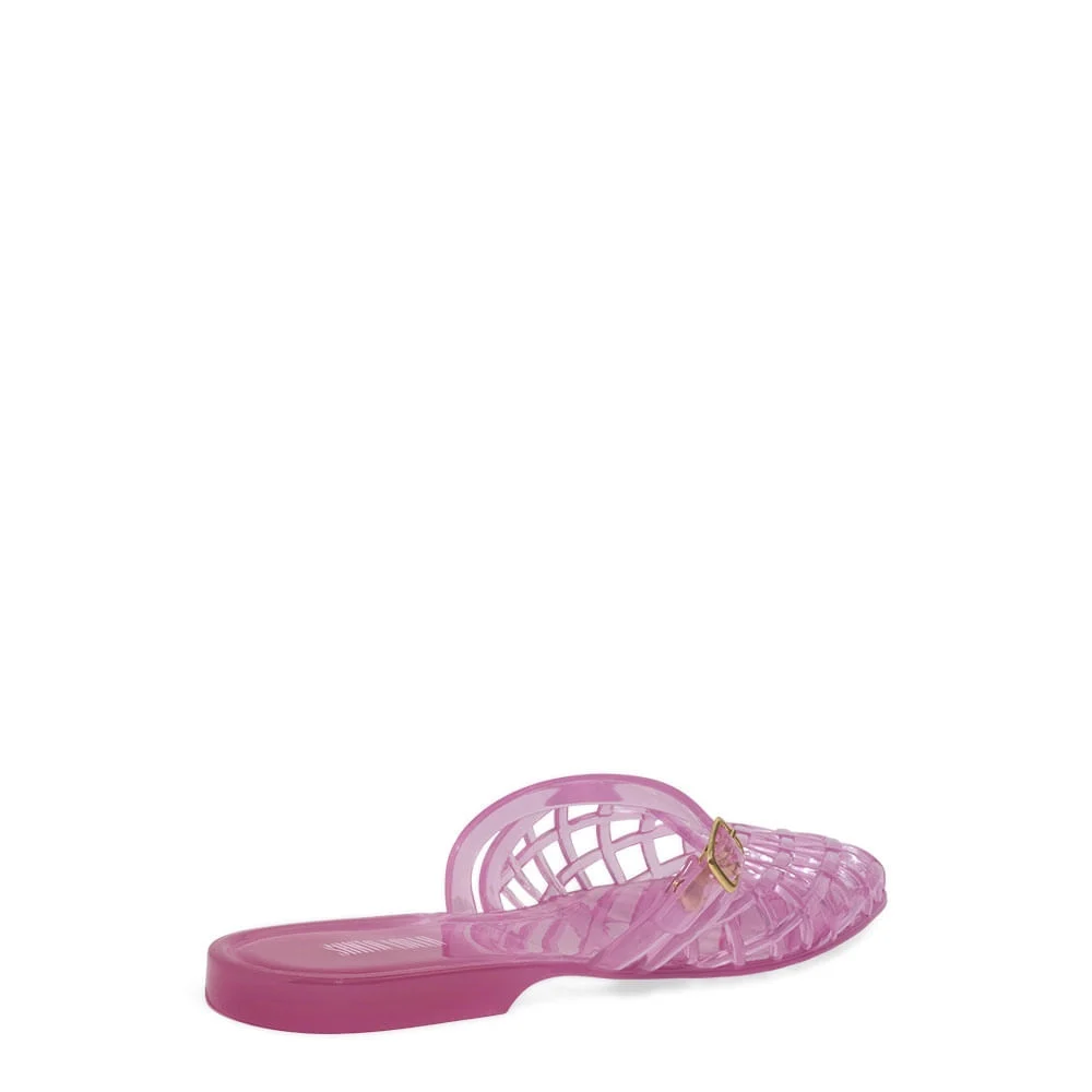 Mule Borracha Vazado Bico Quadrado Rosa - vista 3 de 4