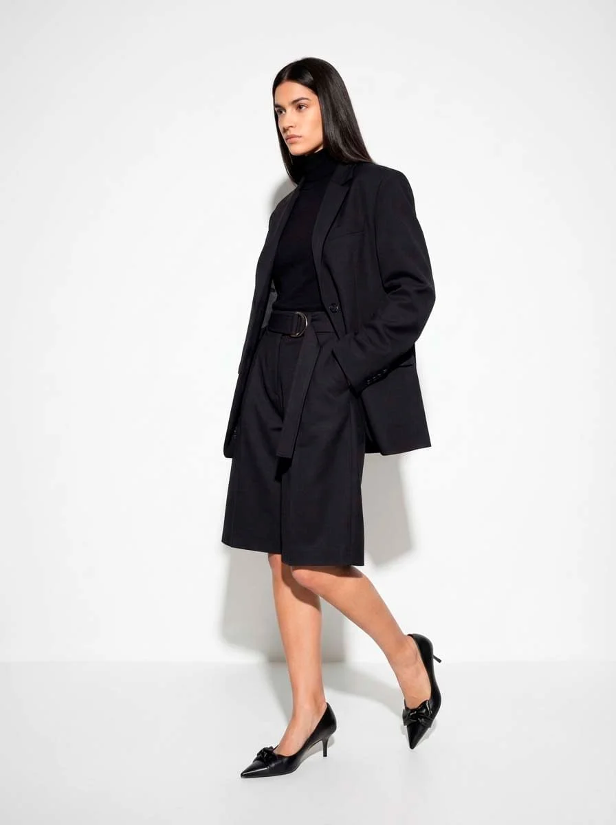 Scarpin Couro Confort Preto Bico Fino - vista 5 de 5