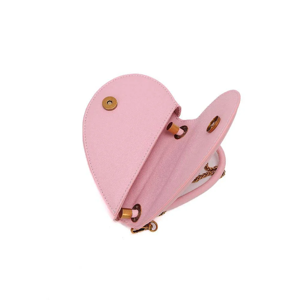 Bolsa Mini Com Caixa Soft Meio Coração Rosa Blossom Alça Transversal - vista 8 de 9