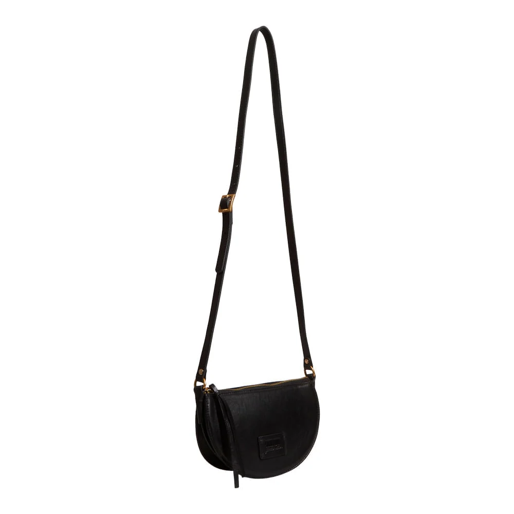 Bolsa Pequena Couro Soft Preta Alça Transversal - vista 2 de 3