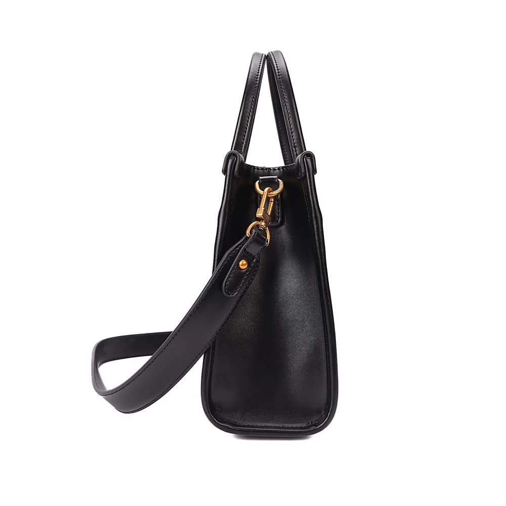 Bolsa Tote Média Soft Pespontos Transversal Preto - vista 3 de 6