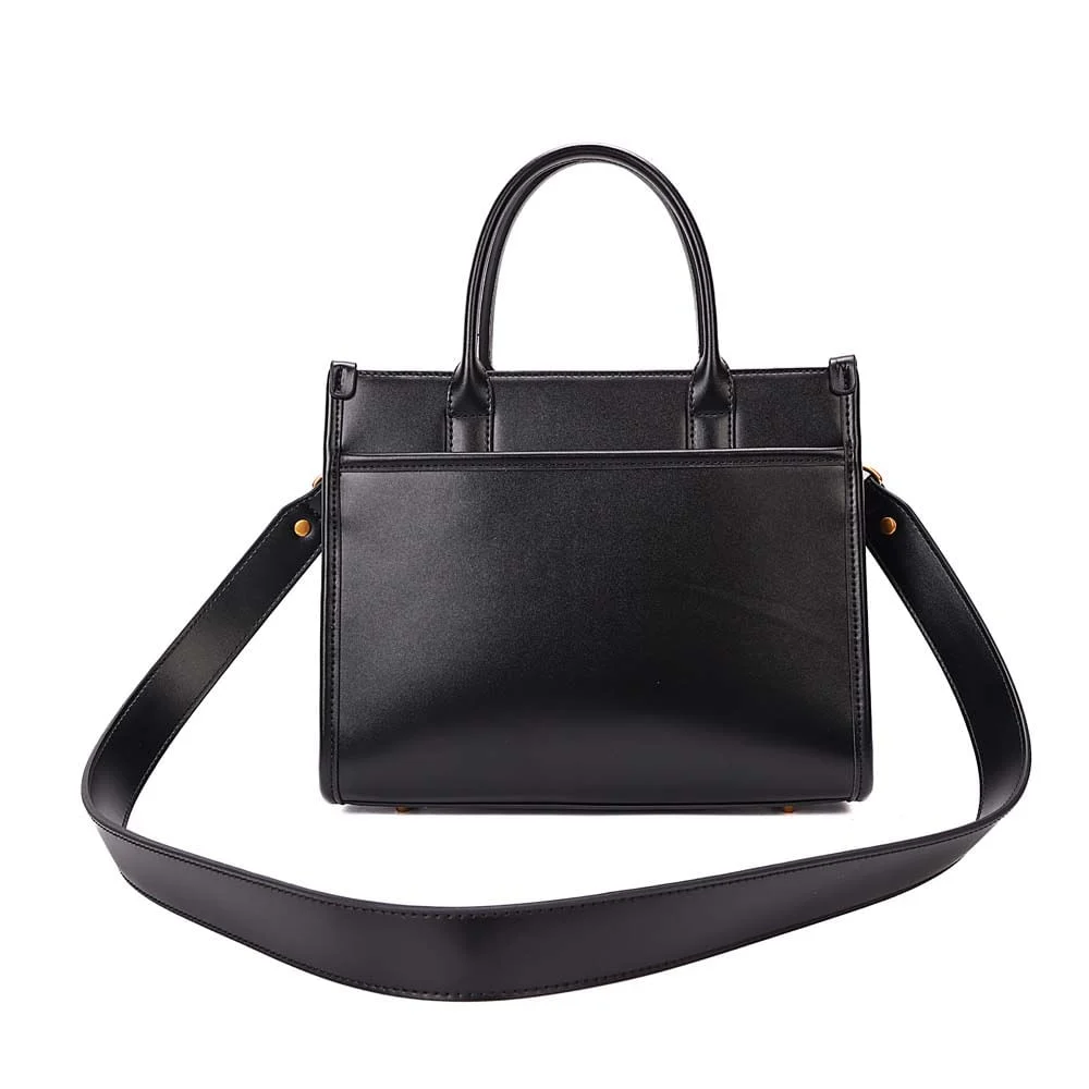 Bolsa Tote Média Soft Pespontos Transversal Preto - vista 4 de 6