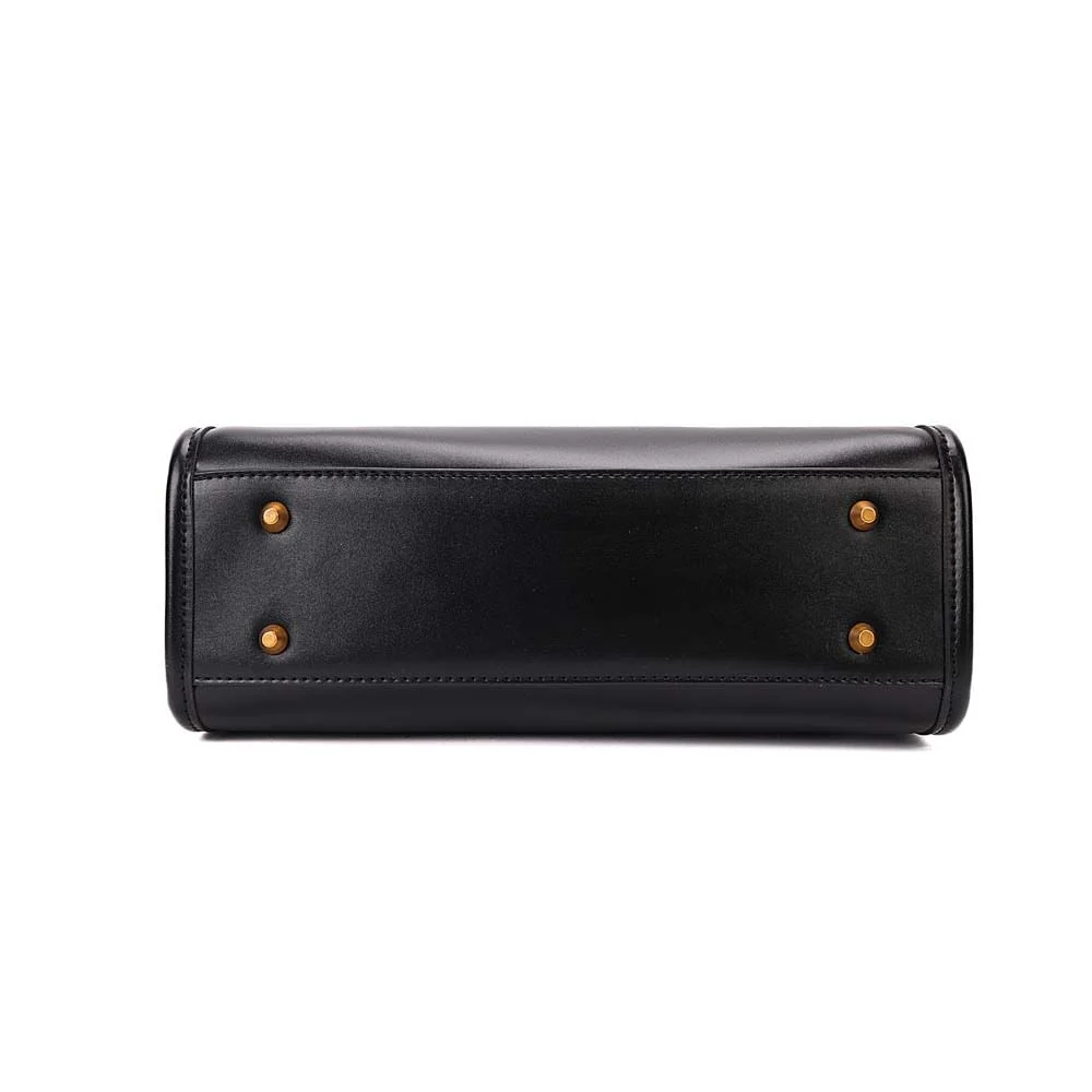 Bolsa Tote Média Soft Pespontos Transversal Preto - vista 5 de 6