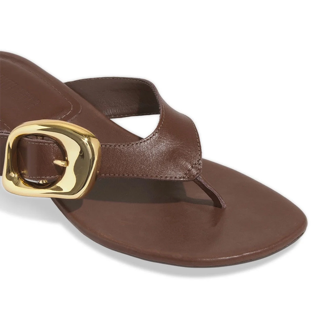 Rasteira Couro Nobre Soft Marrom Dark Cocoa - vista 5 de 6