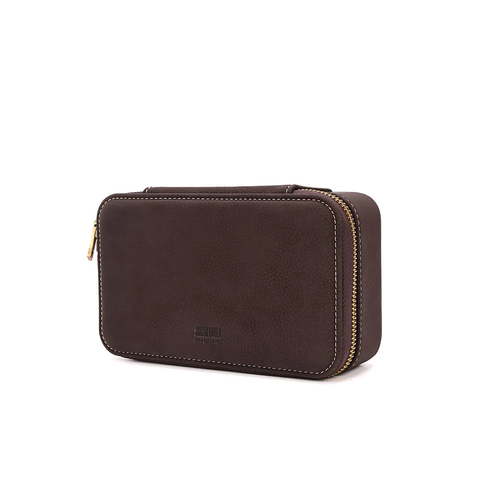 Porta Joias Material Nobuck Marrom Dark - vista 3 de 6
