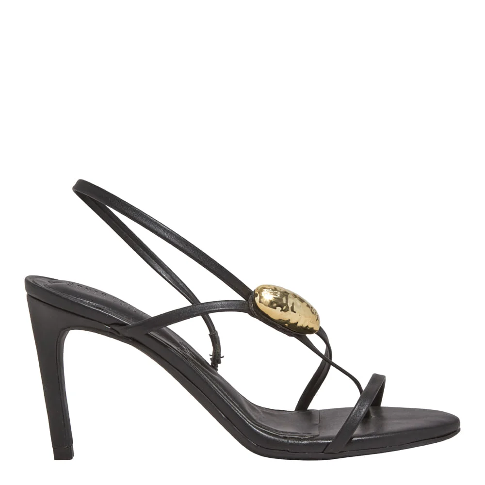 Sandália Napa Soft Preto Salto Alto Fino - vista 1 de 5
