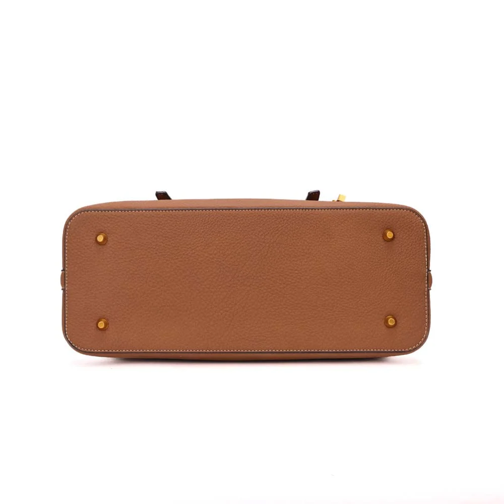 Bolsa Grande Nobuck Marrom Safari Alça Trançada - vista 6 de 7