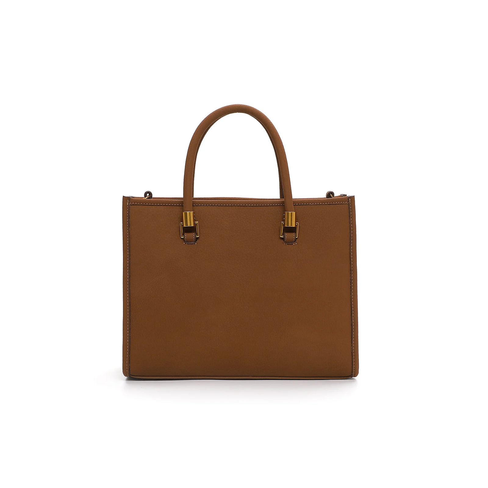 Bolsa Grande Nobuck Marrom Safari Pespontos - vista 3 de 5