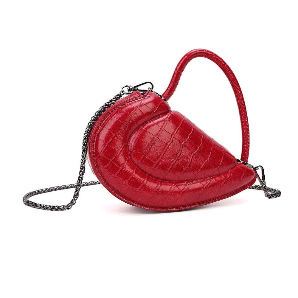 Bolsa Mini Com Caixa Croco Meio Coração Vermelho Blood Alça Transversal - vista 5 de 12