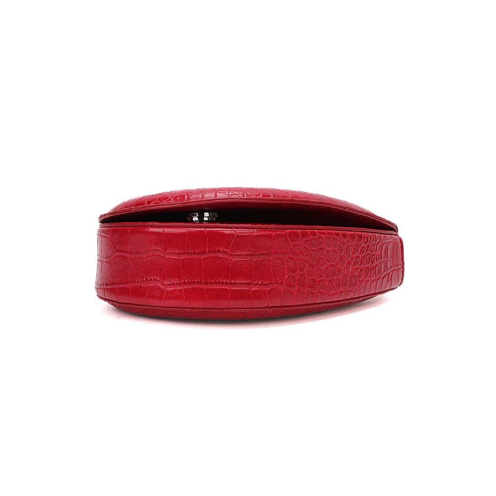 Bolsa Mini Com Caixa Croco Meio Coração Vermelho Blood Alça Transversal - vista 9 de 12