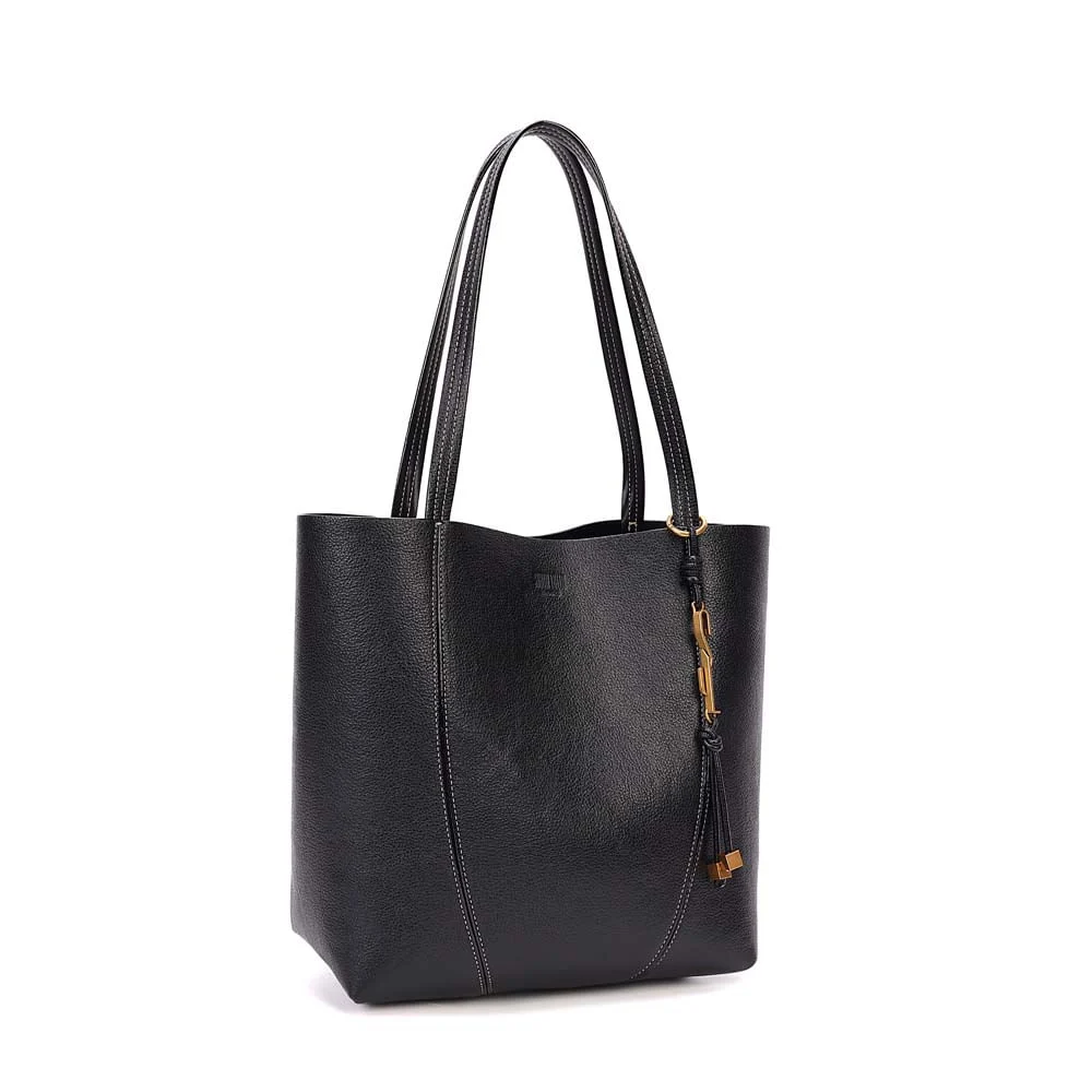 Bolsa Tote Média Floater Preto Alça Longa - vista 2 de 7
