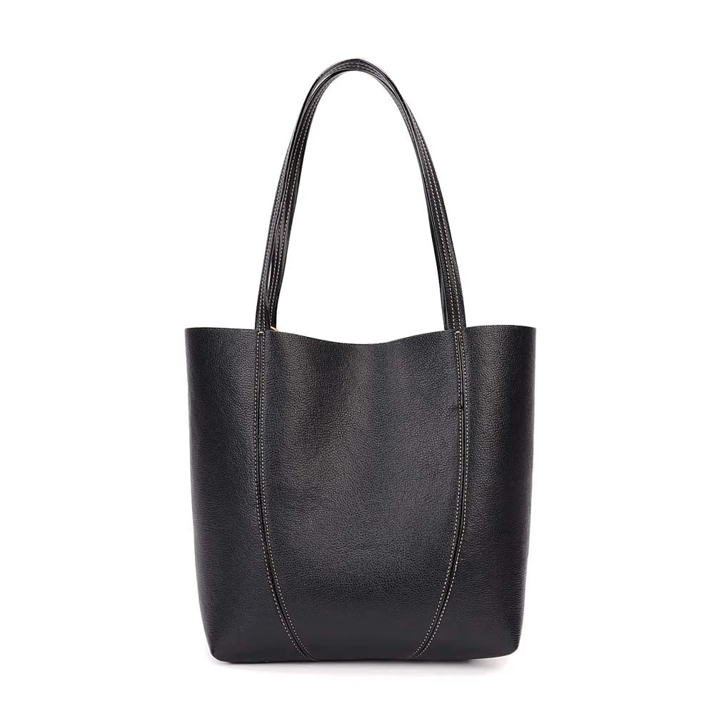 Bolsa Tote Média Floater Preto Alça Longa - vista 5 de 7