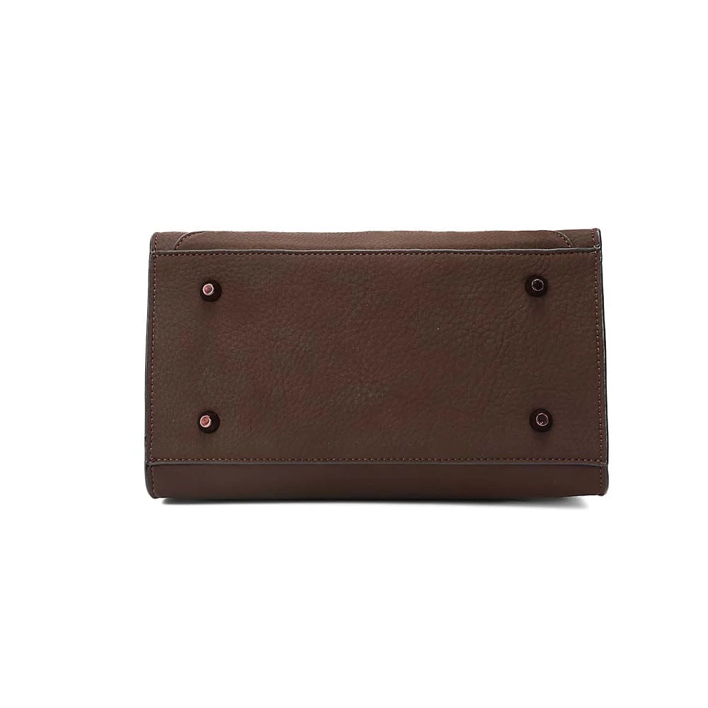 Bolsa Média Nobuck Marrom Dark Alça Dupla - vista 6 de 7