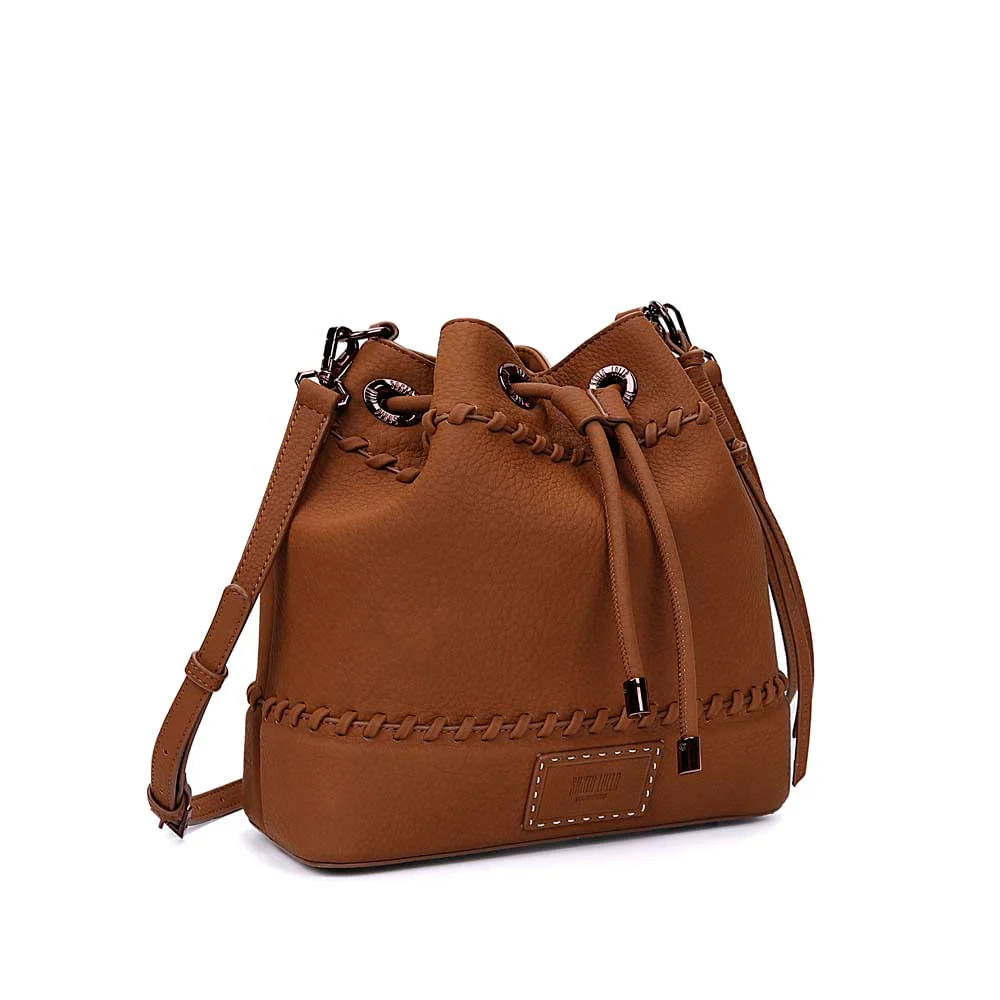 Bolsa Bucket Material Nobuck Marrom Safari Alça Transversal - vista 2 de 7