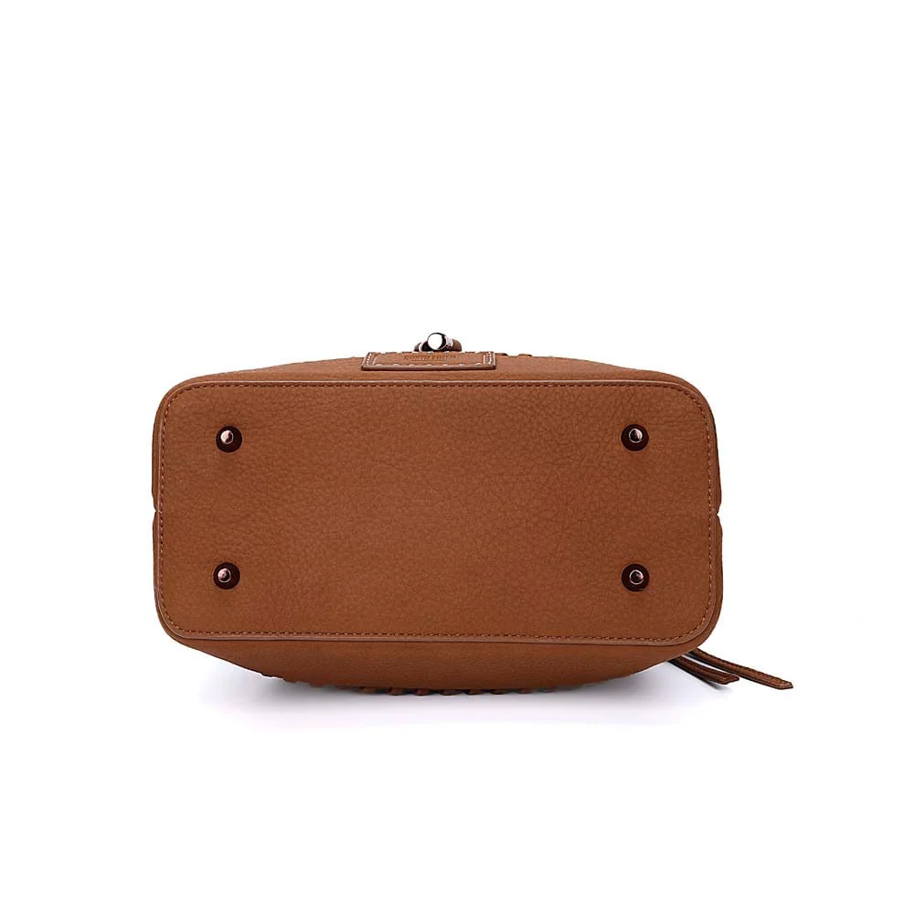 Bolsa Bucket Material Nobuck Marrom Safari Alça Transversal - vista 6 de 7