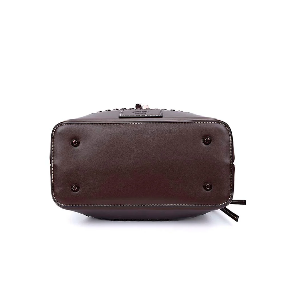 Bolsa Bucket Material Canvas Marrom Dark Alça Transversal - vista 6 de 7