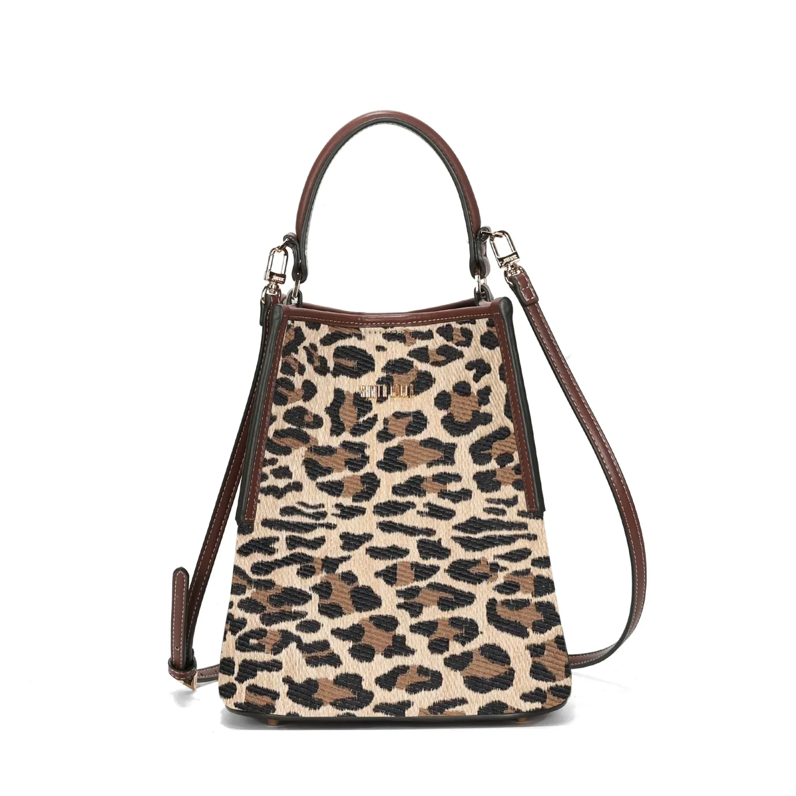 Bolsa Bucket Tramado Estampa Animal Print Onça Alça Dupla - vista 2 de 6