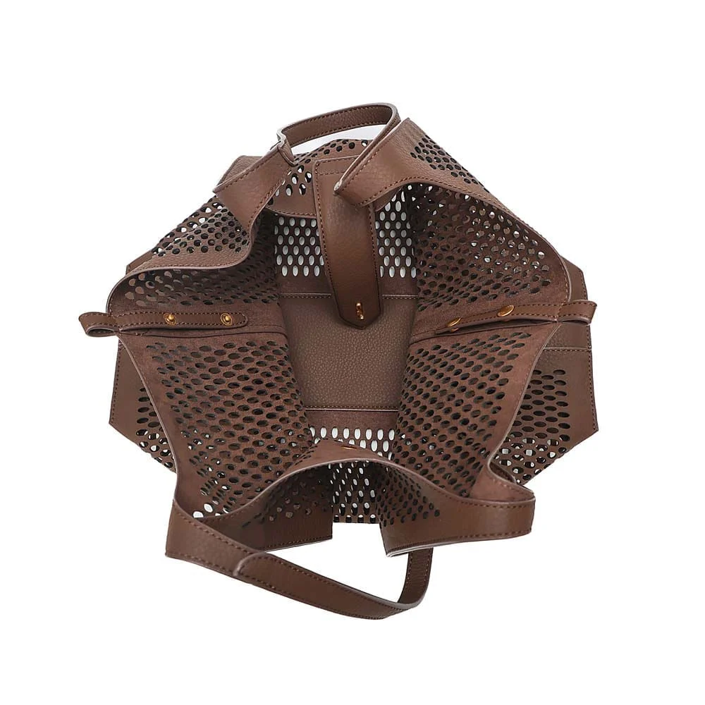 Bolsa Shopper Tela Floater Marrom Dark Alça De Ombro - vista 7 de 8