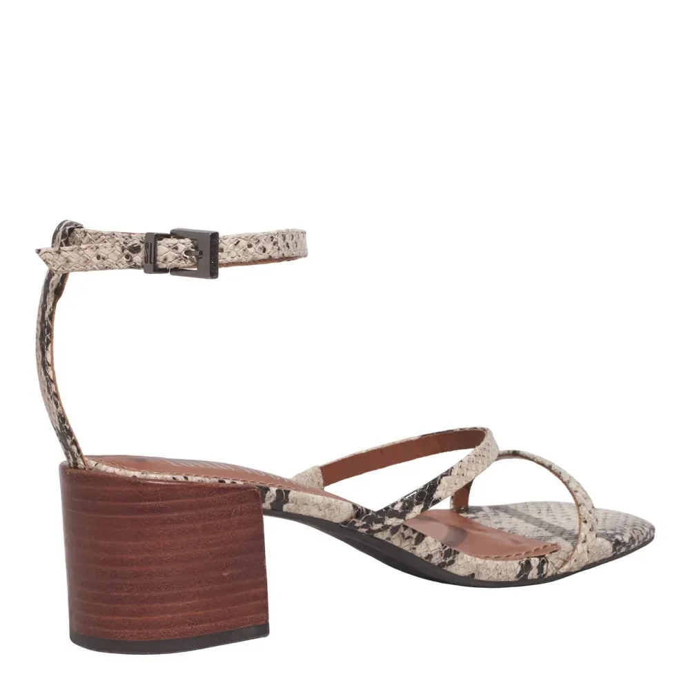 Sandália Couro Estampa Animal Print Cobra Salto Bloco - vista 3 de 3