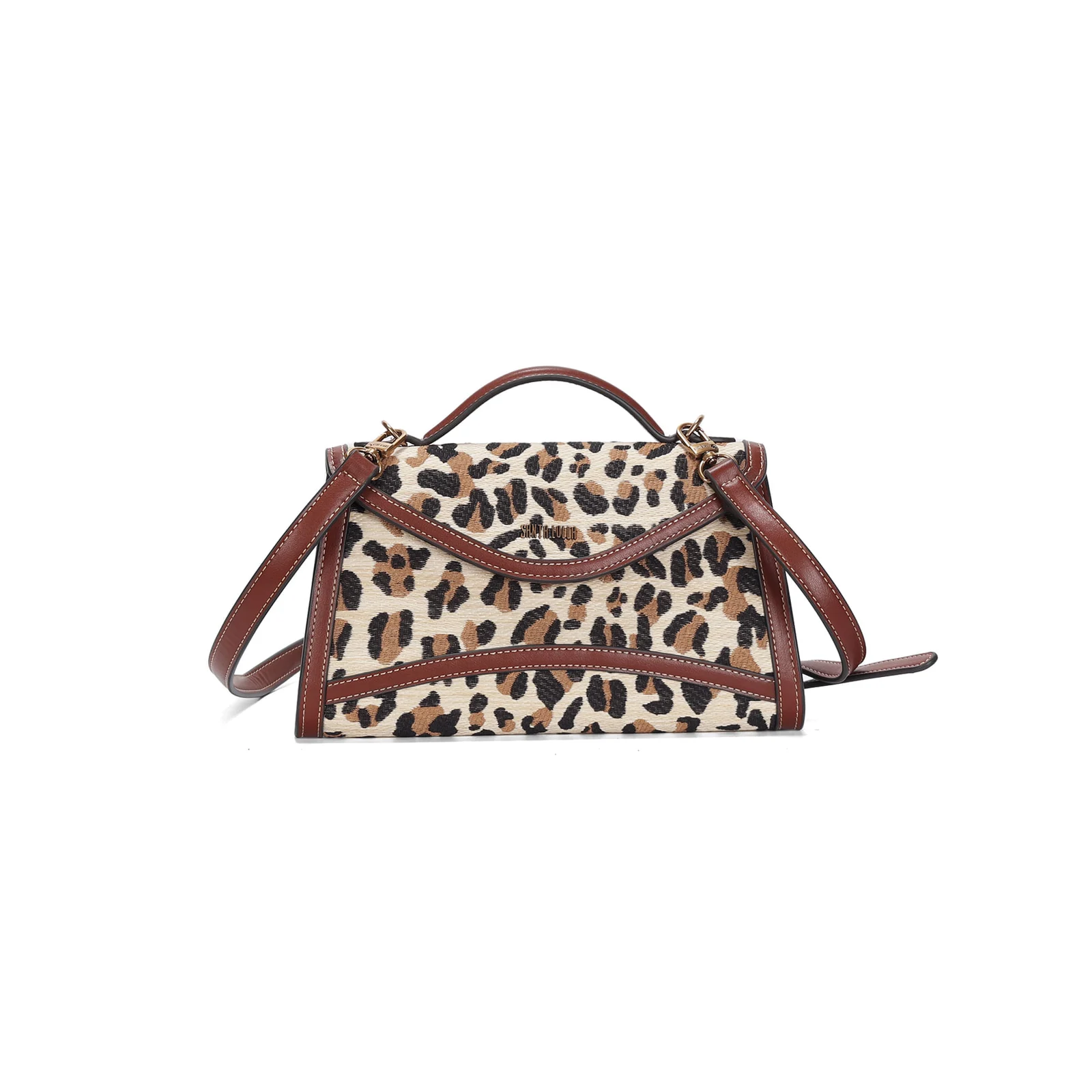 Bolsa Pequena Tramado Estampa Animal Print Onça Alça Transversal - vista 4 de 5