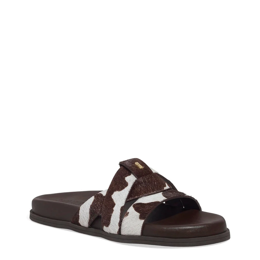 Papete Couro Pelo Animal Print Marrom - vista 2 de 6