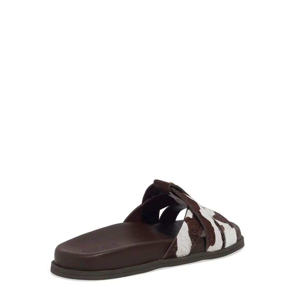 Papete Couro Pelo Animal Print Marrom - vista 3 de 6
