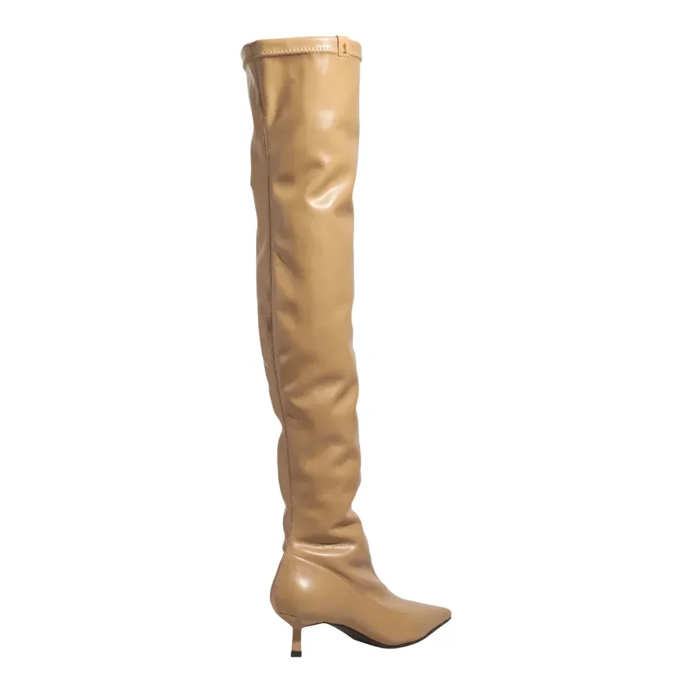 Bota Over Napa Soft Cano Alto Bege - vista 3 de 3