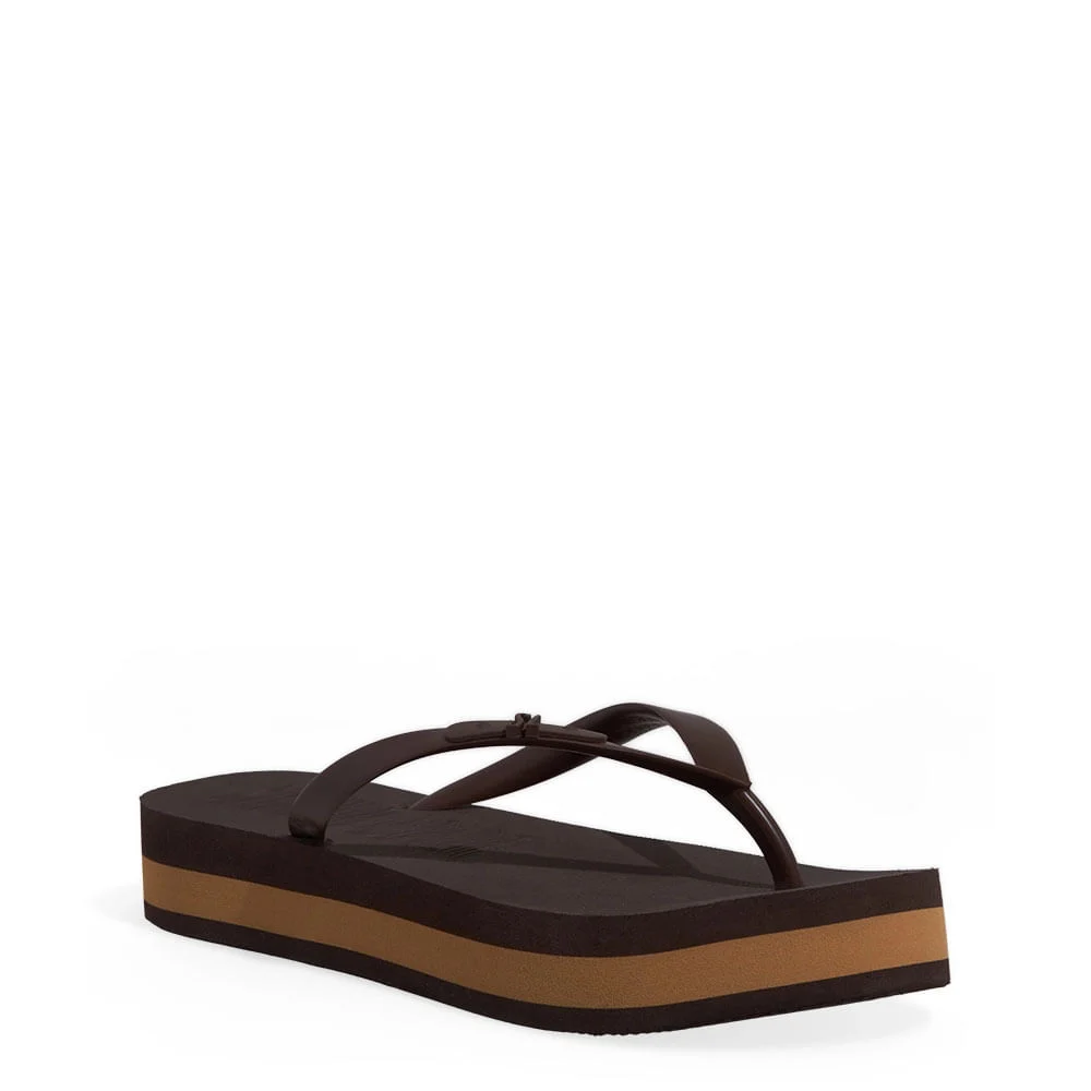 Chinelo Flatform Borracha Bico Quadrado Marrom Cocoa - vista 2 de 4