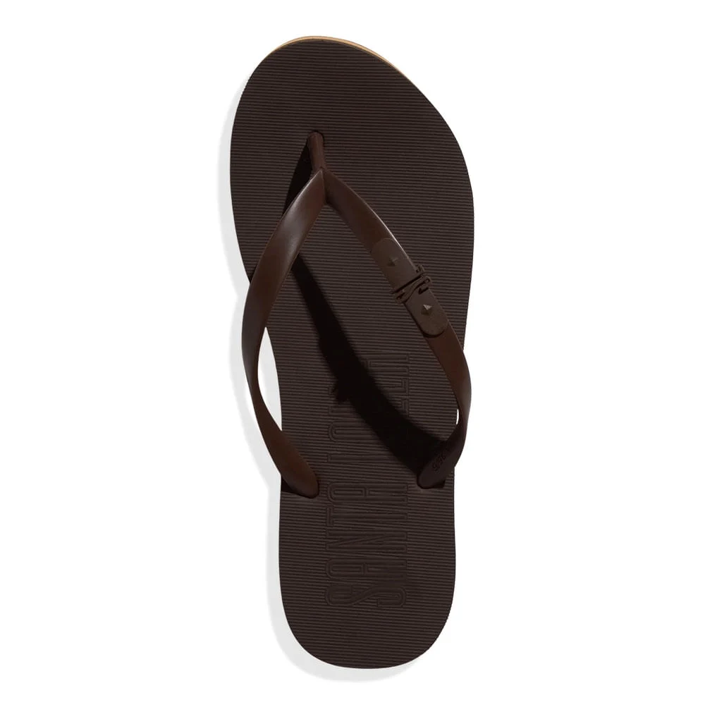 Chinelo Flatform Borracha Bico Quadrado Marrom Cocoa - vista 4 de 4
