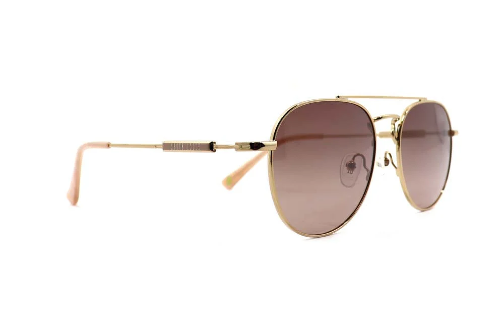 Óculos de Sol Aviador Metal Dourado Lente Marrom Claro - vista 3 de 4