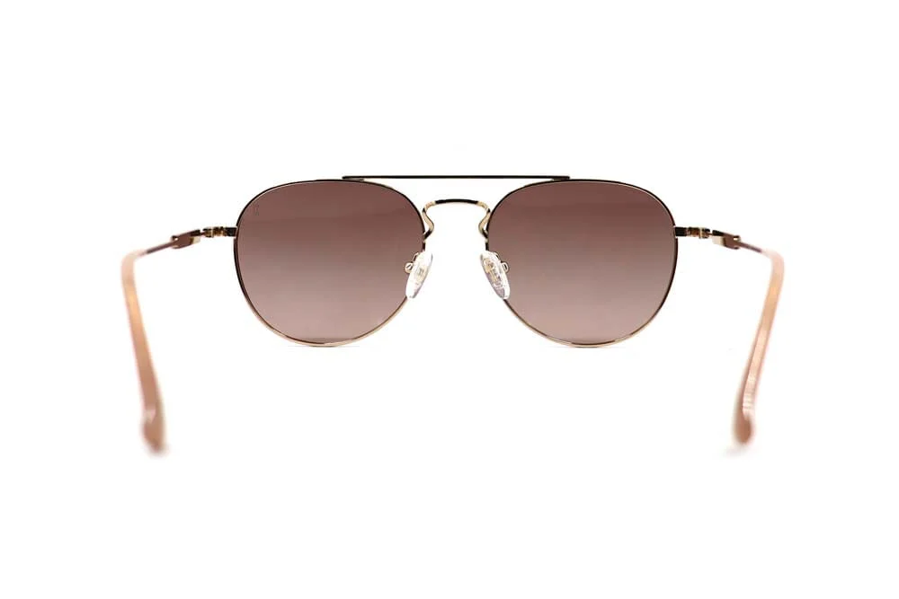 Óculos de Sol Aviador Metal Dourado Lente Marrom Claro - vista 4 de 4