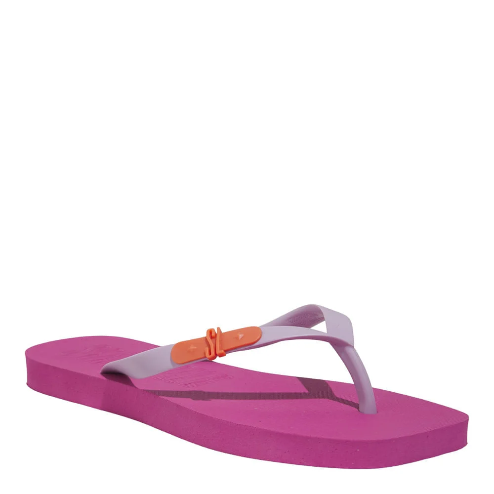 Chinelo Borracha Bico Quadrado Rosa Fúcsia - vista 2 de 6