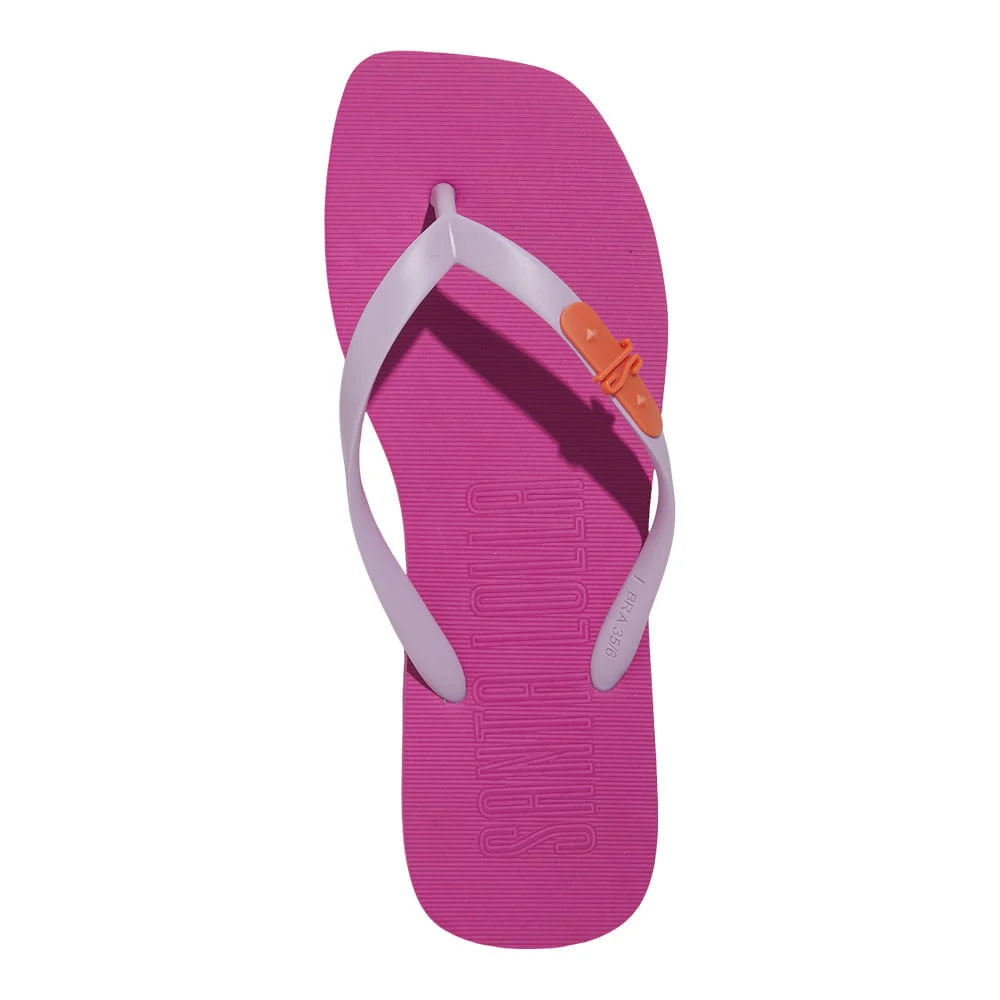 Chinelo Borracha Bico Quadrado Rosa Fúcsia - vista 4 de 6