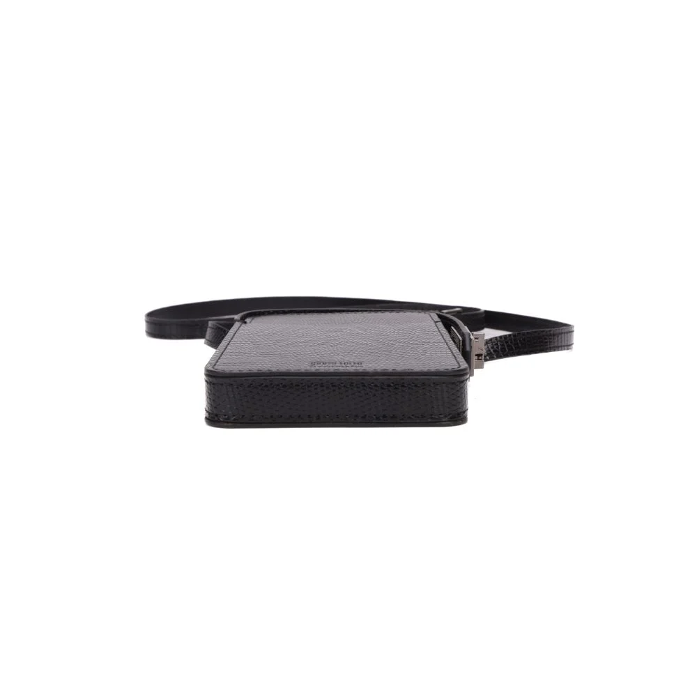 Bolsa Porta Celular Material Lizard Preto Alça Transversal - vista 5 de 7