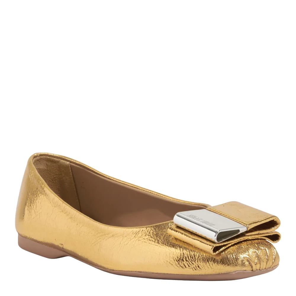 Sapatilha Couro Metalizado Dourada - vista 2 de 6