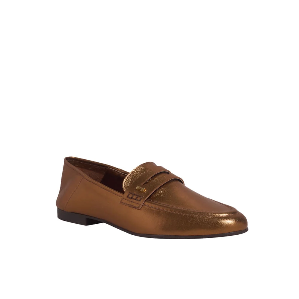 Mocassim Couro Metalizado Malibu Bronze - vista 2 de 6
