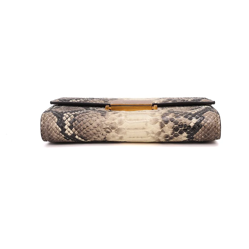 Bolsa Carteira Pequena Estampa Animal Print Cobra Alça Transversal - vista 6 de 7