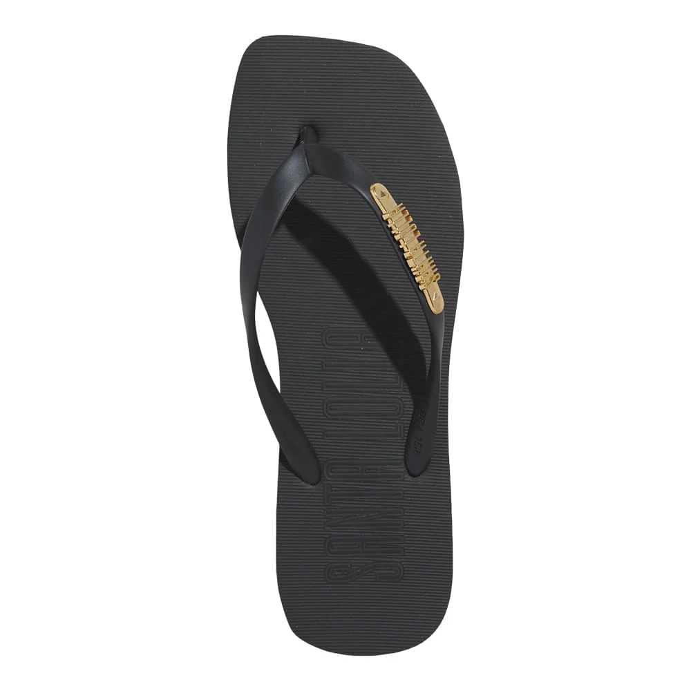 Chinelo Borracha Bico Quadrado Preto - vista 4 de 6