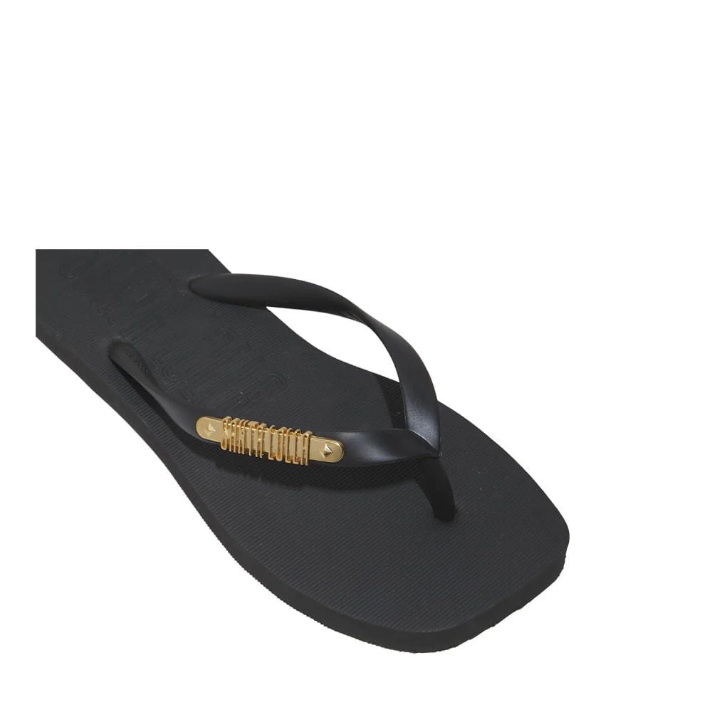 Chinelo Borracha Bico Quadrado Preto - vista 5 de 6