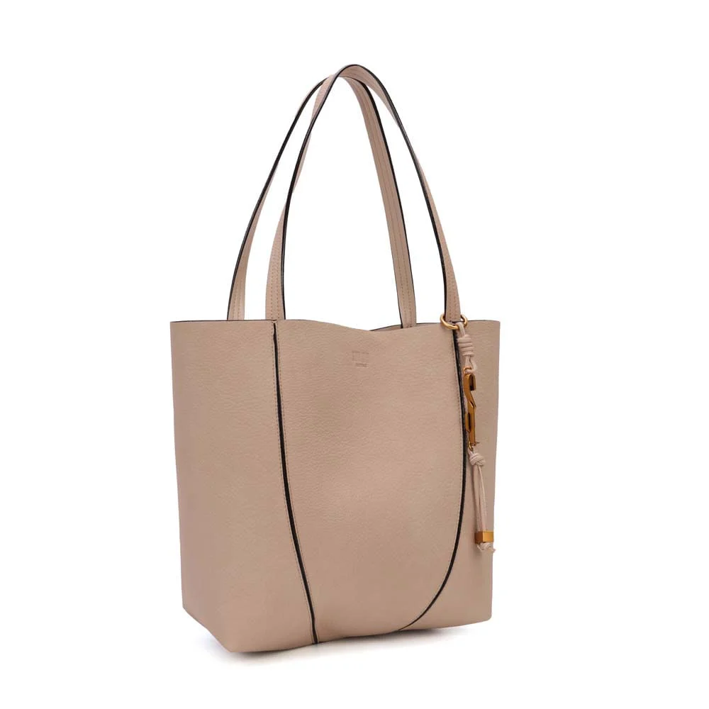 Bolsa Tote Média Nobuck Bege Sand Alça Longa - vista 2 de 7