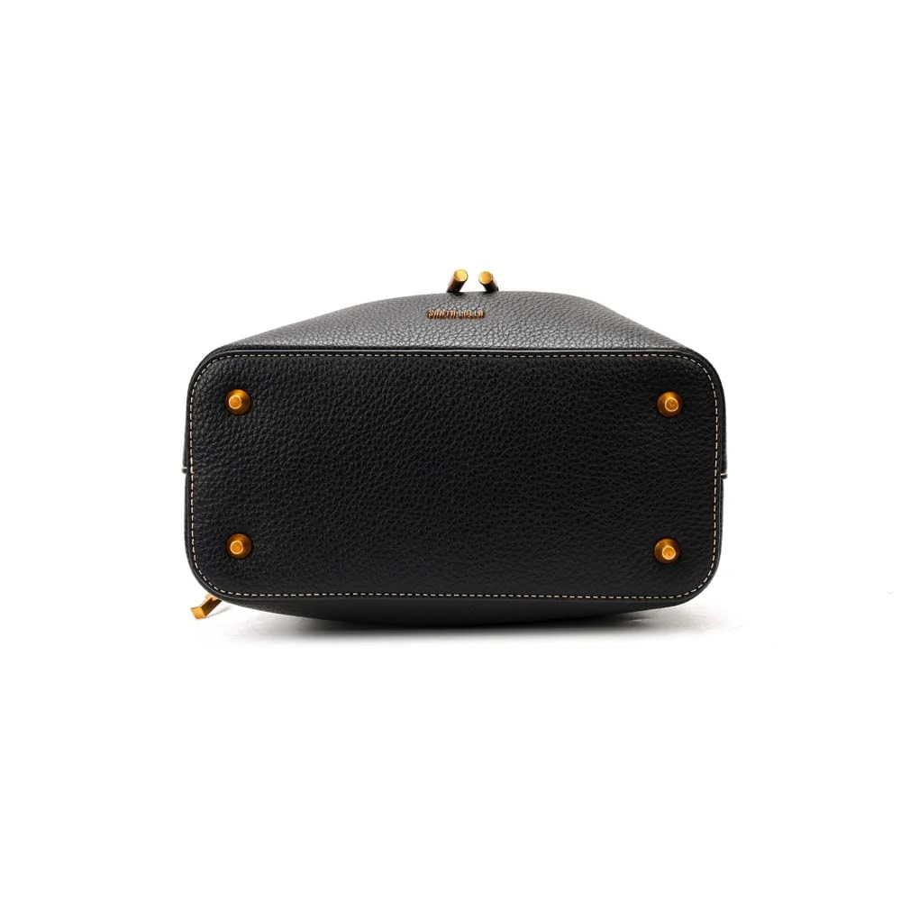 Bolsa Bucket Média Floater Preto Pespontos - vista 6 de 7