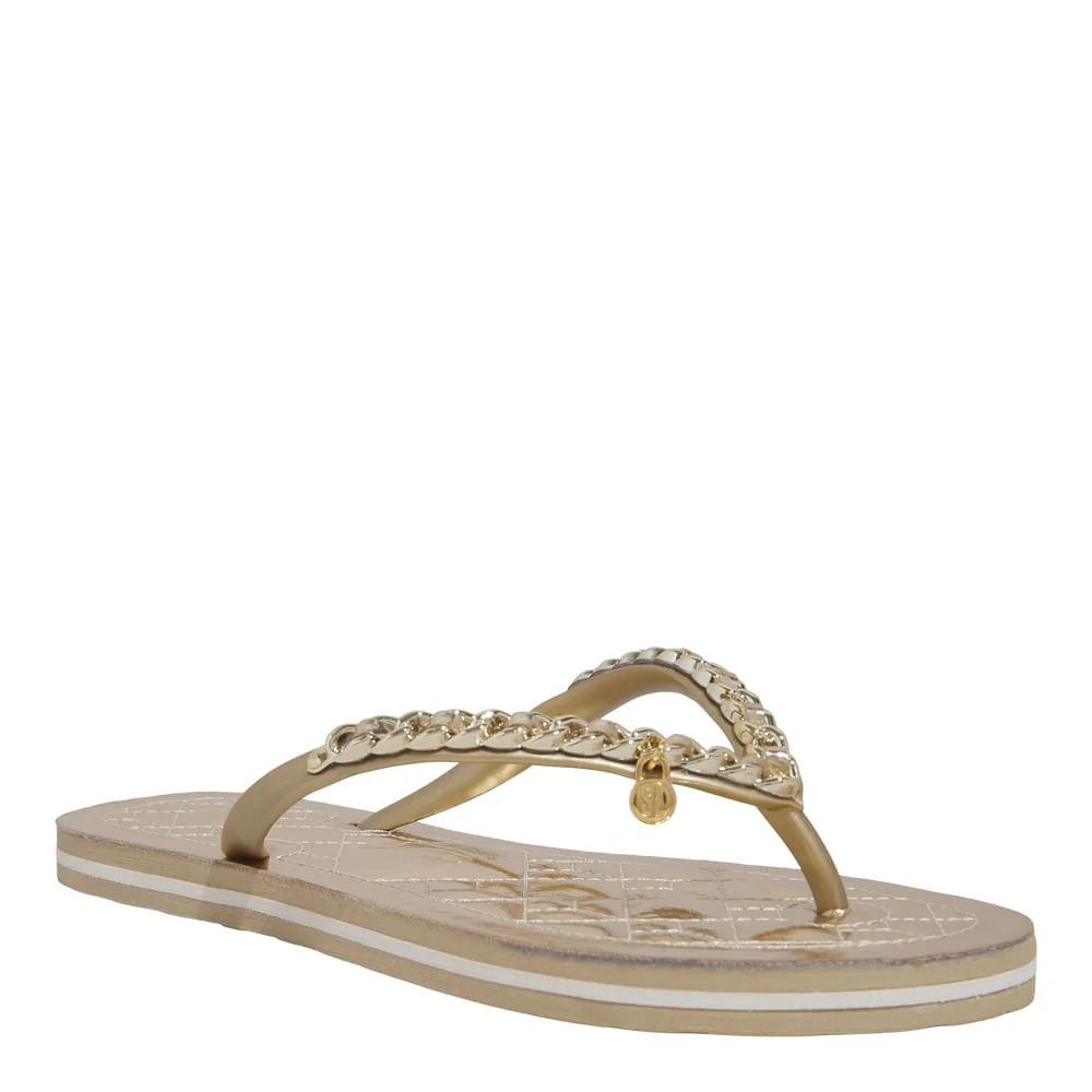 Chinelo Flip Flop Metalizado Corrente Ouro - vista 2 de 6