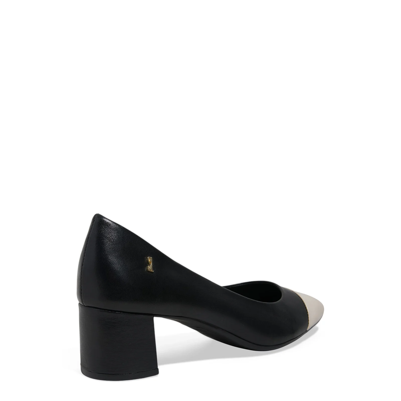 Scarpin Boneca Couro Nobre Soft Salto Grosso Preto - vista 3 de 4